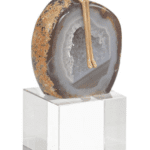 AGATE PHILOSOPHER SCULPTURE ON CRYSTAL BASE, LARGE - Luxury Furniture Mercato Interiors
